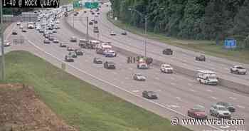 I-40 reopens near Rock Quarry Road after car flips over on interstate