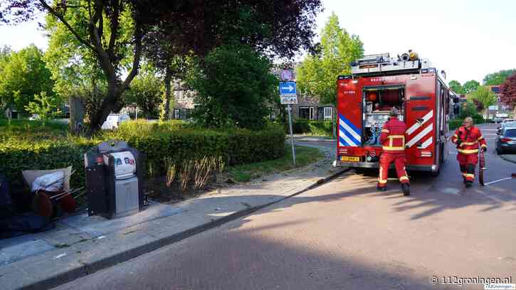 Ondergrondse container in brand aan Kamperfoeliestraat in Groningen