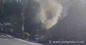 Car fire in a residential area of North Yorkshire town