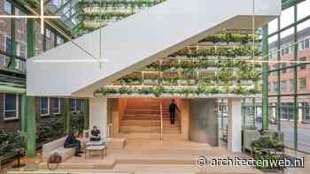 Multifunctioneel en fris groen interieur voor Rijkskantoor B73 door Studio Prototype en Zenber Architecten