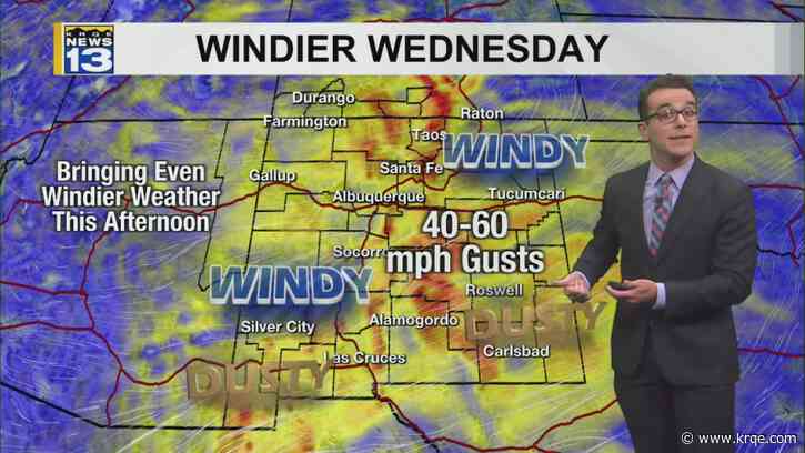 Gusty winds with cooler New Mexico air & fire danger