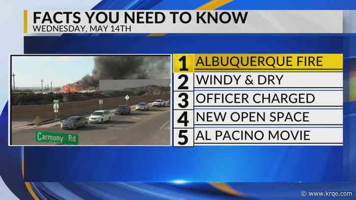 Albuquerque building fire, Windy and dry, Contraband in jail, Santa Fe County open space, NMSU professor role in movie