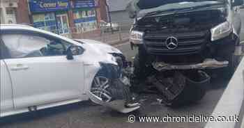 Taxi 'driving on wrong side of road' collides with mini-bus in Walker