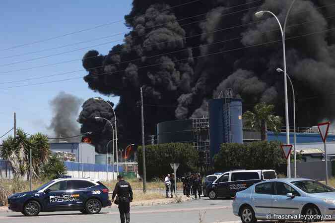 An explosion at a chemical plant near Seville sends black smoke over the Spanish city