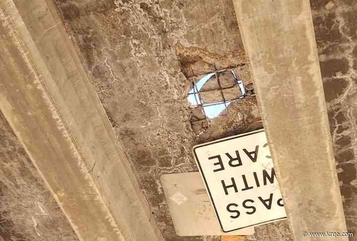 Safety concerns raised after sizeable hole seen on I-40 bridge near Santa Rosa