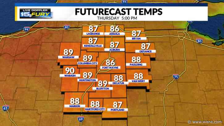 Hot and humid day with strong storms tonight