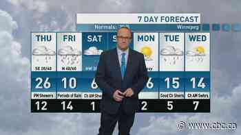 Riley Laychuk's Manitoba forecast: Rainfall warning for part of Westman