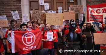 Medieval knight leads protest against Bristol City Council bailiffs