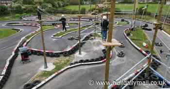'World first' high ropes course over karting track opens in Hull