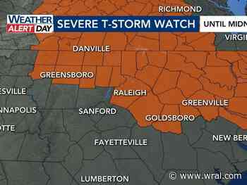 WRAL Weather Alert Days: Severe thunderstorm watch until midnight for Triangle