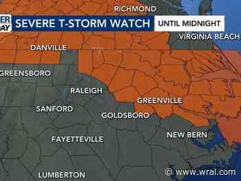 WRAL Weather Alert Days: Much of central NC under severe thunderstorm watch until midnight