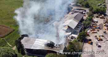 Firefighters remain at scene of Tanfield Lea Industrial Estate blaze as smoke still rises from site
