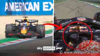 Verstappen THUMPS steering wheel in frustration at sliding Red Bull