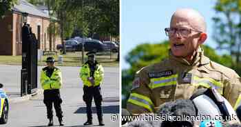 London firefighter among three dead after blaze at airbase in Oxfordshire
