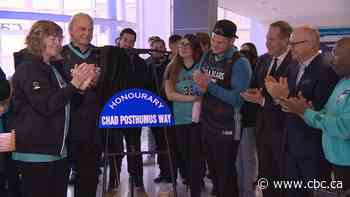 Stretch of downtown Winnipeg street renamed after 'hometown hero' Chad Posthumus