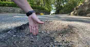 ‘It’s not quite the moon but there’s enough craters’ - potholes on steep road