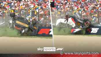 Tsunoda walks away from horror crash as Red Bull car flips over