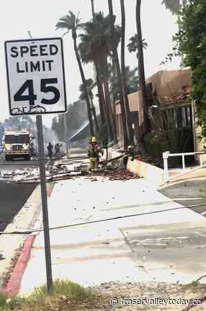 Police and firefighters respond to an explosion rocking the California city of Palm Springs