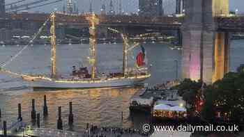 Brooklyn Bridge is hit by ship carrying 277 people as search and rescue operation is launched
