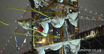 Brooklyn Bridge LIVE: Two dead and two fighting for life after Mexican Navy ship hits landmark