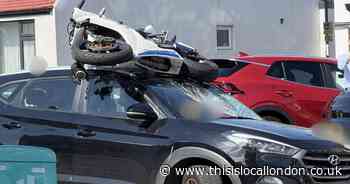 Picture show crash between car and motorbike in Croydon