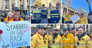 Axe the tax: Vic farmers, firefighters took levy fight to Parliament steps