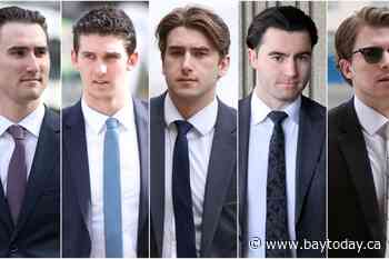 Former hockey player under cross-examination at ex-teammates' sex assault trial