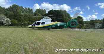 Air ambulance lands near Durham woodland with person taken to hospital after fall