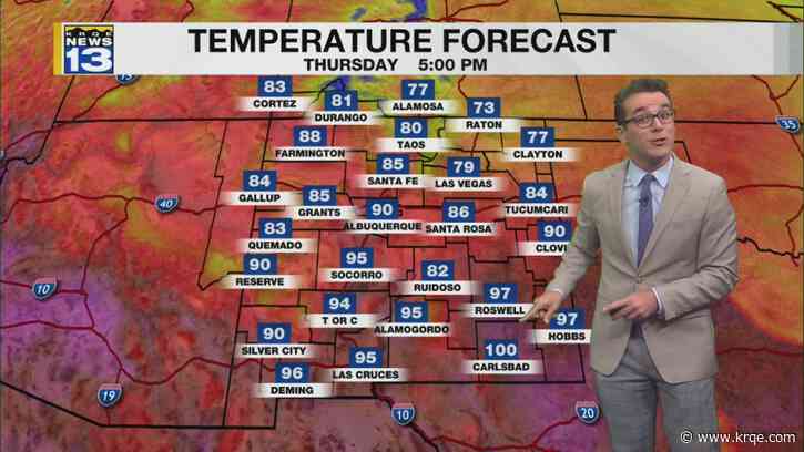 90-degree temperatures and mostly dry weather around New Mexico