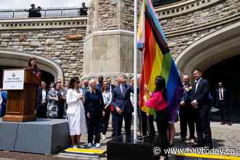 Prime minister, MPs attend ceremony to raise Pride flag on Parliament Hill