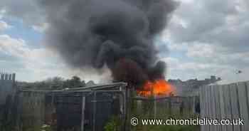 Dramatic footage shows huge fire with roaring flames and plumes of smoke in Houghton-le-Spring