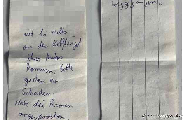 POL-HM: Zeugenaufruf: Wer verfasste die handgeschriebene Notiz?