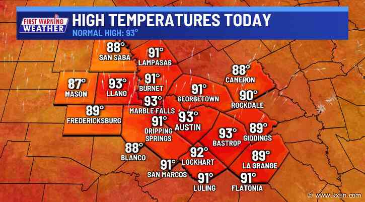 Hot, Isolated showers and thunderstorms this evening