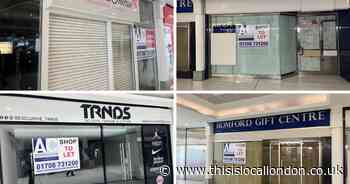 The empty shops inside one of Romford's shopping centres