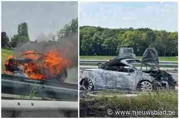 Auto brandt uit op E403 ter hoogte van Ruddervoorde