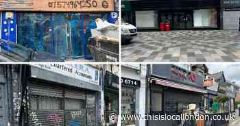How many shops in one of Ilford's busiest streets are actually empty?