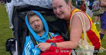 Gateshead lad unable to walk or talk completes Blaydon Race in memory of his dad