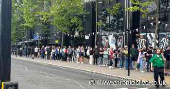 Queues at St James' Park hours before doors open for Sam Fender night two in Newcastle