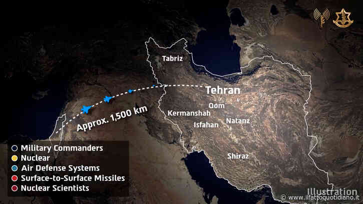 L’esercito israeliano diffonde grafiche con gli obiettivi colpiti nell’attacco verso l’Iran – Video
