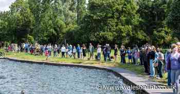Cosmeston Lake campaigners form human chain in protest over aqua park 'tragedy'
