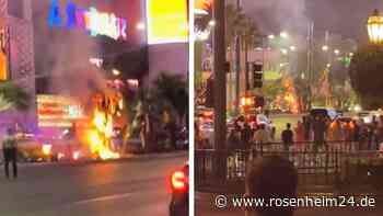 Offenbar Explosion in Las Vegas: Passanten filmen Feuer auf bekanntem Casino-Boulevard