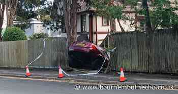 Car crashes into fence in Bournemouth