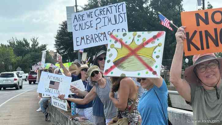 'In a bright red county': More than 700 join anti-Trump protest in Bastrop