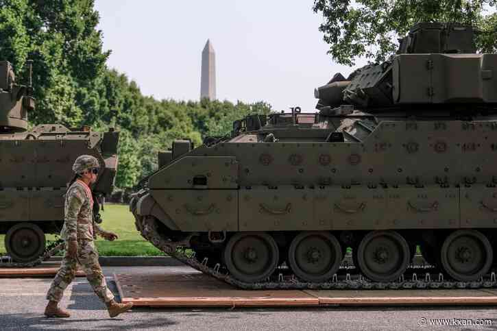 Military parade set to kick off in nation's capital as protesters around the country decry Trump