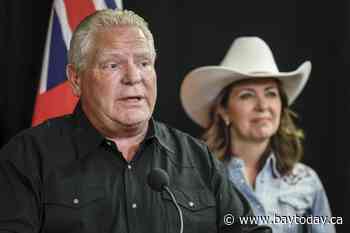 Premiers Danielle Smith and Doug Ford agree to study new energy corridors, more trade