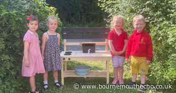 Primary school's outdoor play area improved with donation of mud kitchen