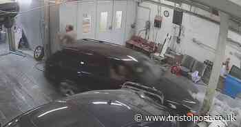 Garage owner's genitals crushed by out-of-control BMW