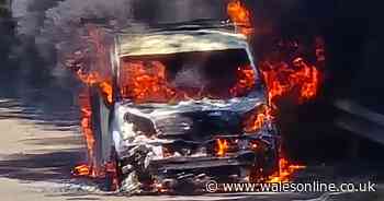 M4 vehicle fire caused long delays after lane closures near Cardiff