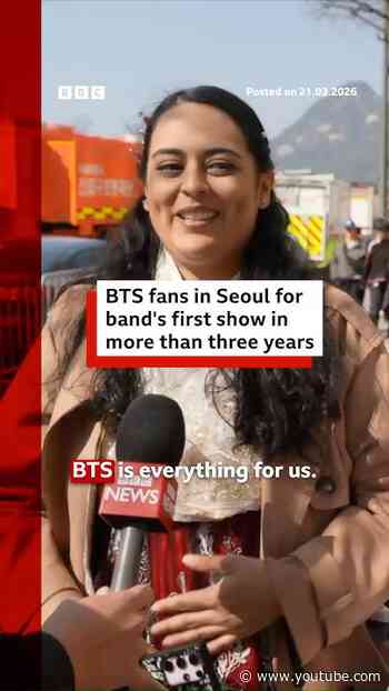 BTS's show marks the first time the group has performed together since October 2022. #BTS #BBCNews