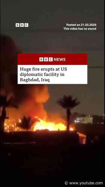 Huge fire erupts at US diplomatic facility in Baghdad, Iraq. #US #Iran #Iraq #Baghdad #BBCNews